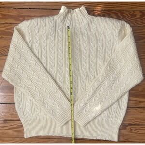 Vintage Karen Scott Women Long Sleeve Mock Neck Pullover Sweater Light Yellow, L